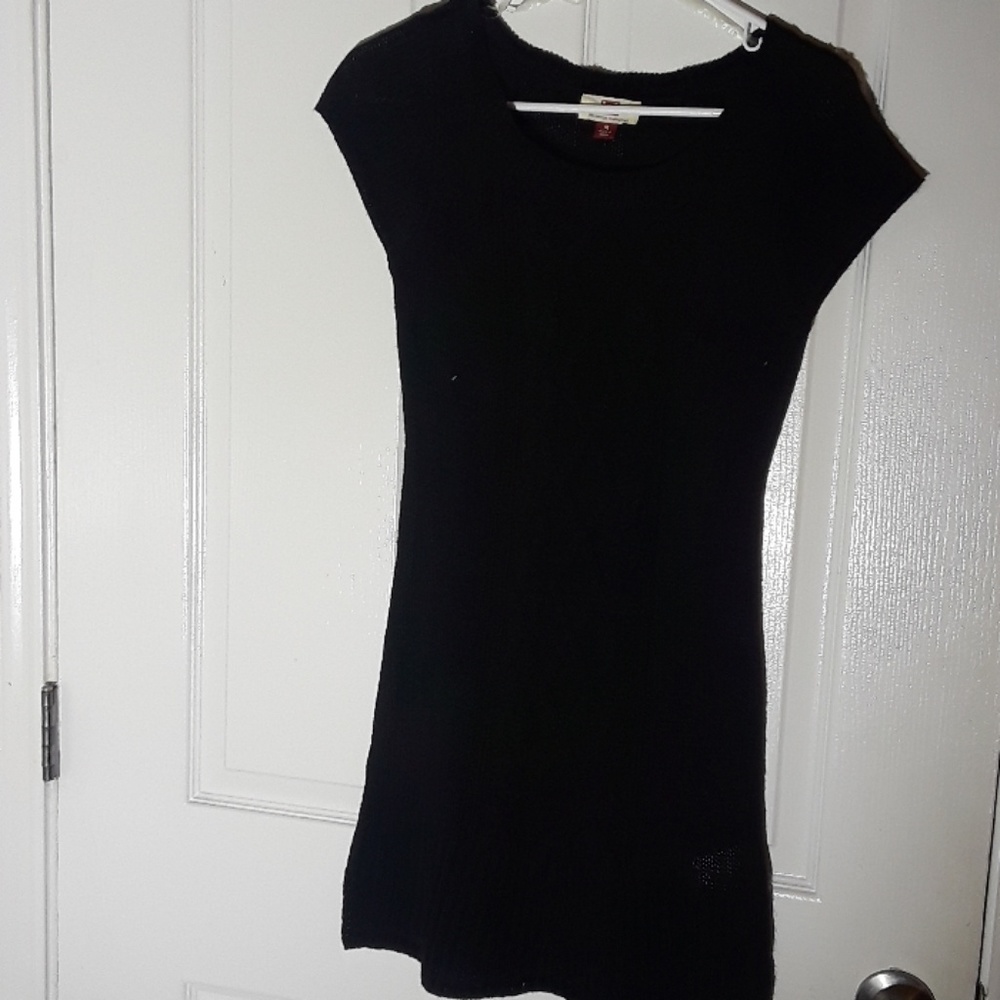 Mini black sweater dress